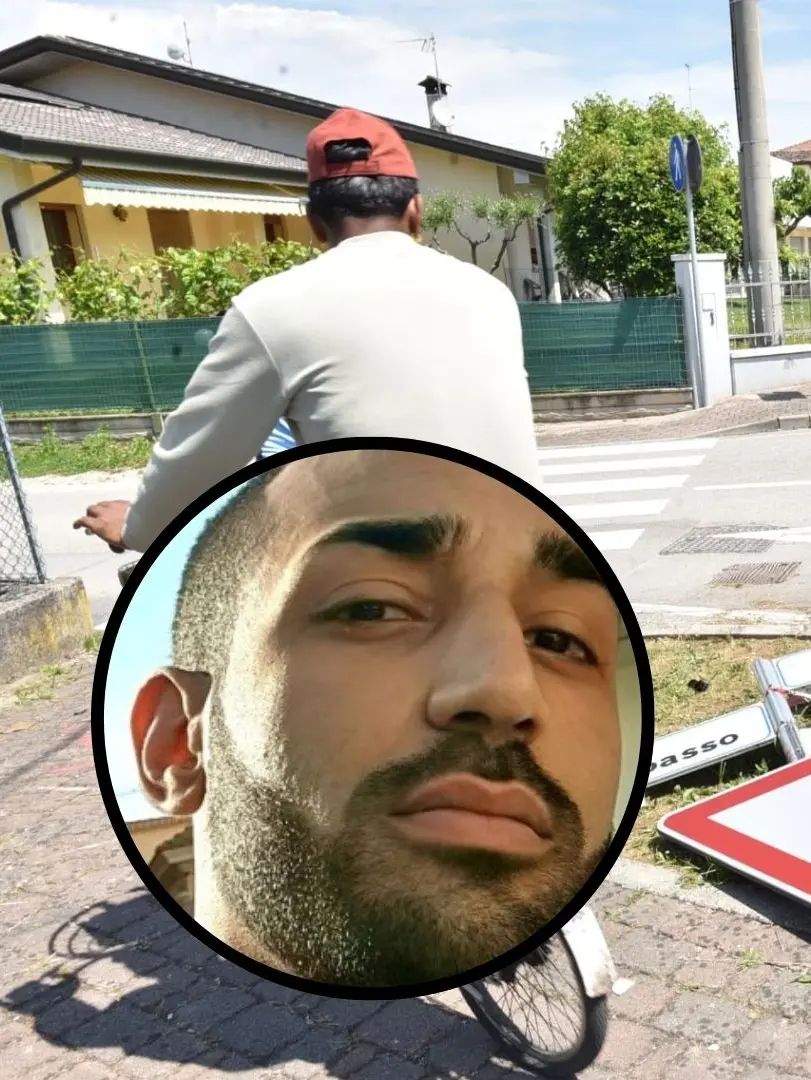 Nel tondo David Sbiha, la vittima. Nella foto grande il luogo dello schianto