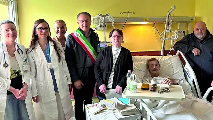 Le nozze tra Angelica e Luigi celebrate dal vicesindaco Piani all'ospedale di Palmanova