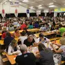 Il capannone della Festa dea sardea in un'edizione precedente