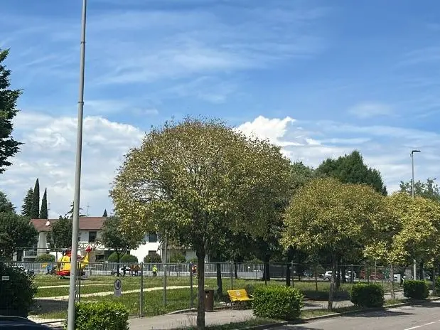 L'elisoccorso atterrato a Motta di Livenza