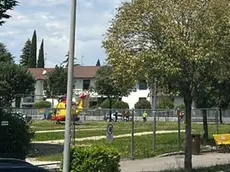L'elisoccorso atterrato a Motta di Livenza