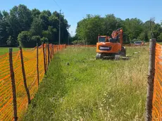 Una ruspa all'interno del cantiere Terraglio Est