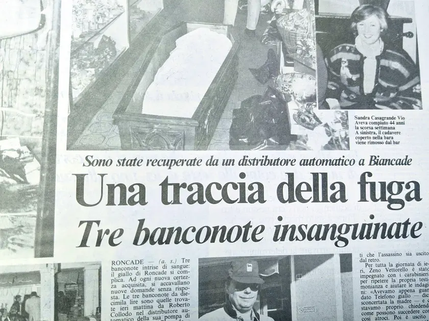 Un servizio sull'omicidio di Sandra Casagrande. Tribuna di Treviso, 31 gennaio 1991