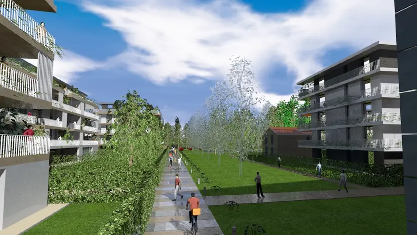 Il rendering del piano di recupero dell'area ex Fracarro di Castelfranco