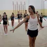 Alexandra Agiurgiuculese con le ragazze di Progetto ritmica Treviso