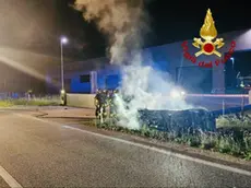 L'intervento dei pompieri a Nervesa