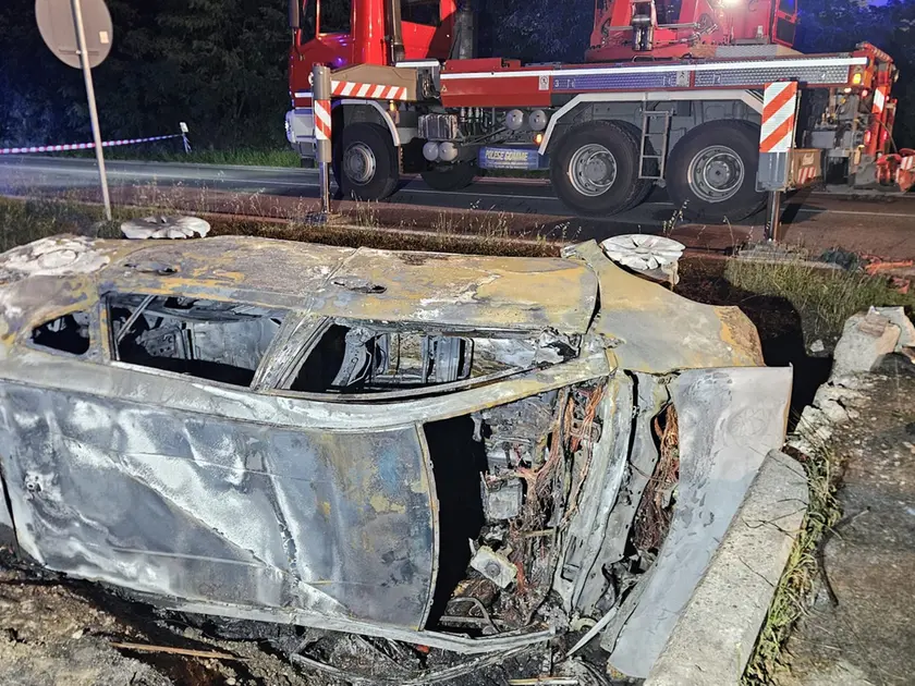 L'auto coinvolta nell'incidente (foto Cavicchi/Macca)