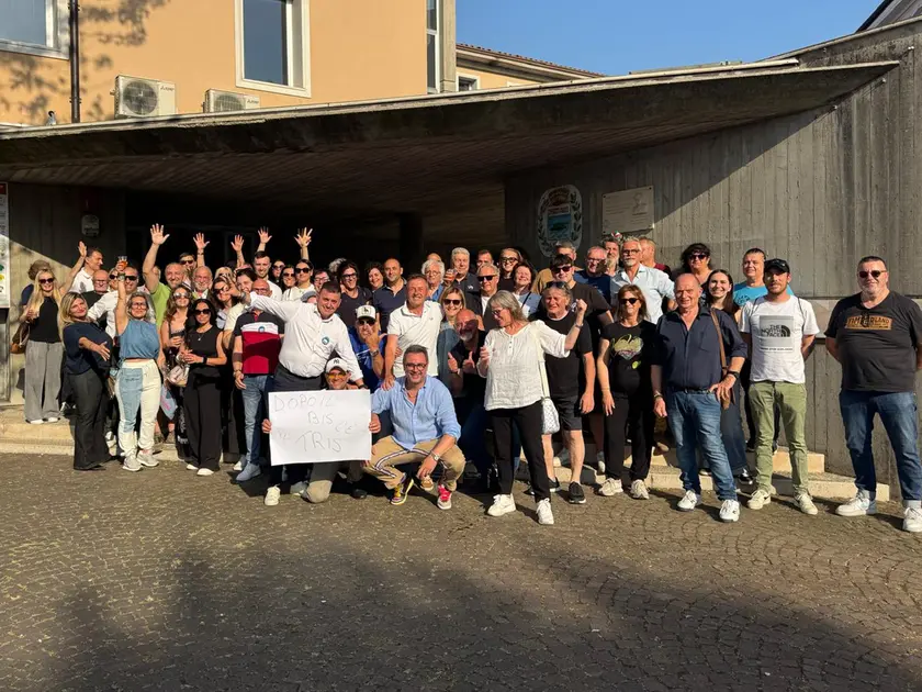 La festa per il tris di Marco Della Pietra a Spresiano