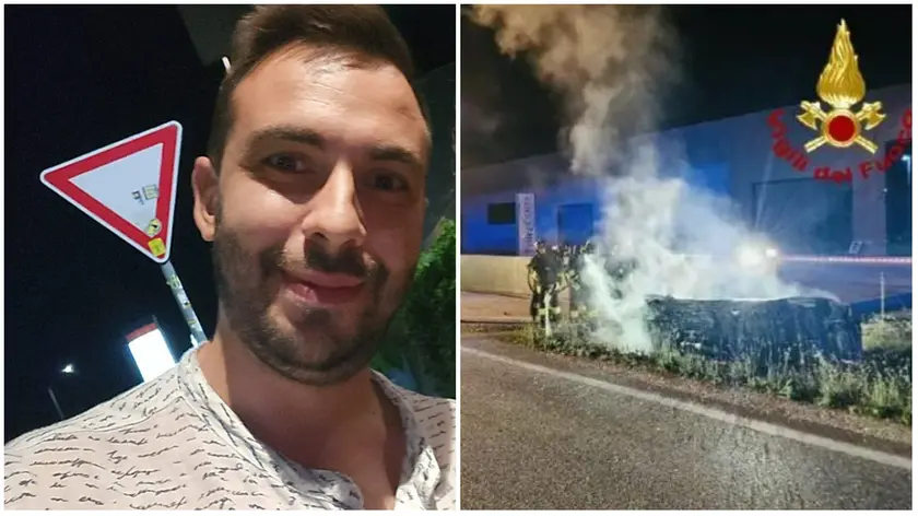 La vittima, Pietro Nocera, e il luogo dell'incidente a Nervesa