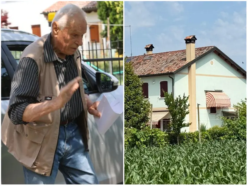 La vittima della rapina Gino Albaldo e la casa della coppia di anziani