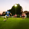 Una partita del campionato di calciotto sul campo di Morgano