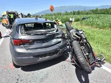 L'incidente avvenuto questa mattina a Sernaglia (foto Cavicchi/Macca)