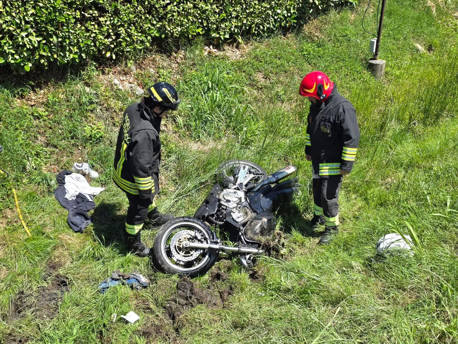 L'incidente avvenuto questa mattina a Maser (foto Cavicchi/Macca)