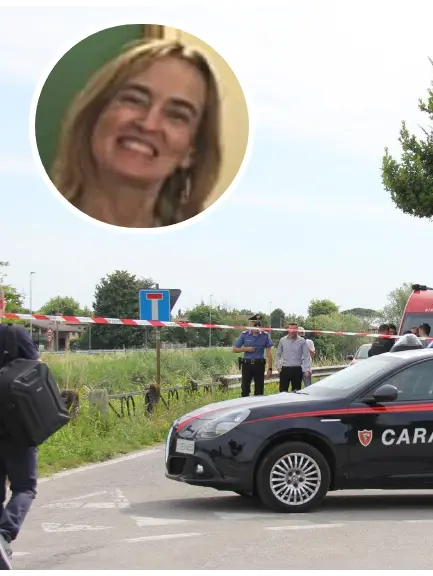 Le ricerche del corpo di Chiara Guerra (nel tondo), vittima dell'omicidio di San Stino di Livenza (foto Bortoluzzi)
