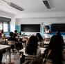Una classe di scuola superiore a lezione