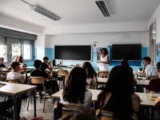Una classe di scuola superiore a lezione