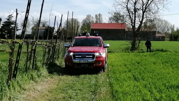 Un mezzo dei vigili del fuoco a Spresiano