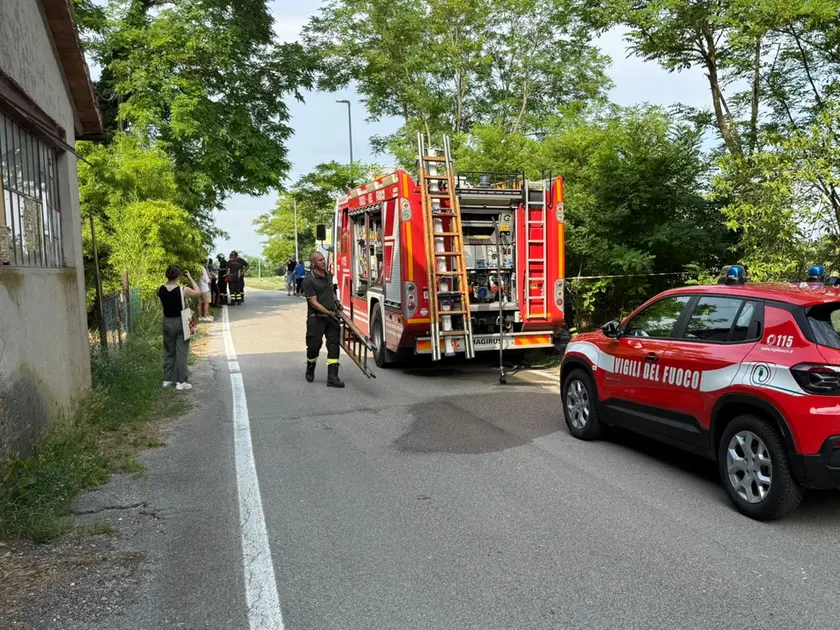L'intervento dei vigili del fuoco a Spresiano