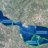 Le tre aree di invaso a Ciano