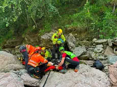Un'operazione di soccorso a un escursionista