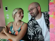 Emma Della Libera con lo sposo