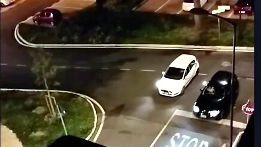 Un frame del video delle corse clandestine avvenute a Treviso qualche settimana fa