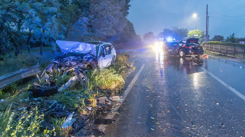 L'auto della famiglia a seguito dell'incidente