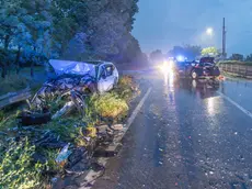 L'auto della famiglia a seguito dell'incidente