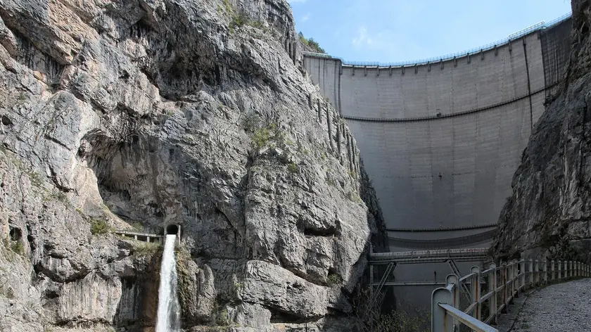 Una veduta della diga del Vajont
