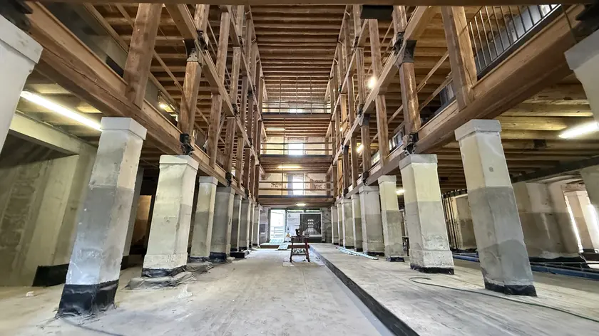 La galleria interna ai Mulini Mandelli che collegherà la riva del Sile con il parco interno