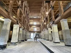 La galleria interna ai Mulini Mandelli che collegherà la riva del Sile con il parco interno