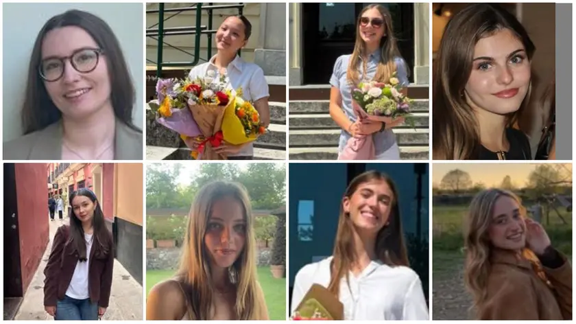 La prima infornata di “centine” al Canova. Dall’alto Annachiara Fassina, Martina Tabarinb Kelsang, Anna Basso, Carlotta De Bortoli, Melissa Spahiu, Anna Vinciguerra, Frida Moret e Irene Forlin