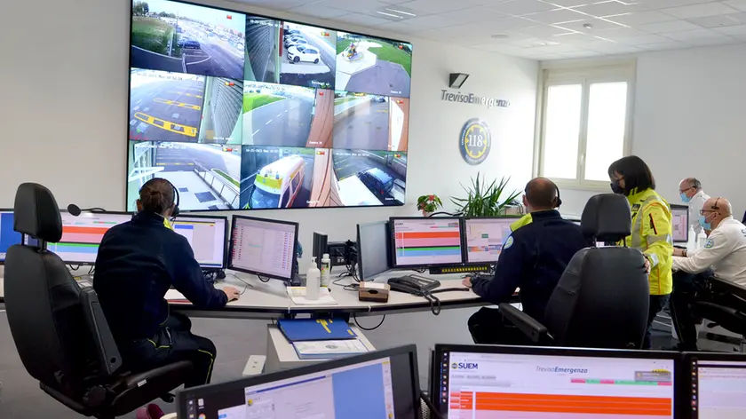 La centrale operativa del 118 suem al Ca' Foncello di Treviso