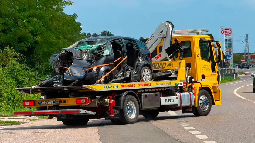 L'auto della vittima (foto Pòrcile)