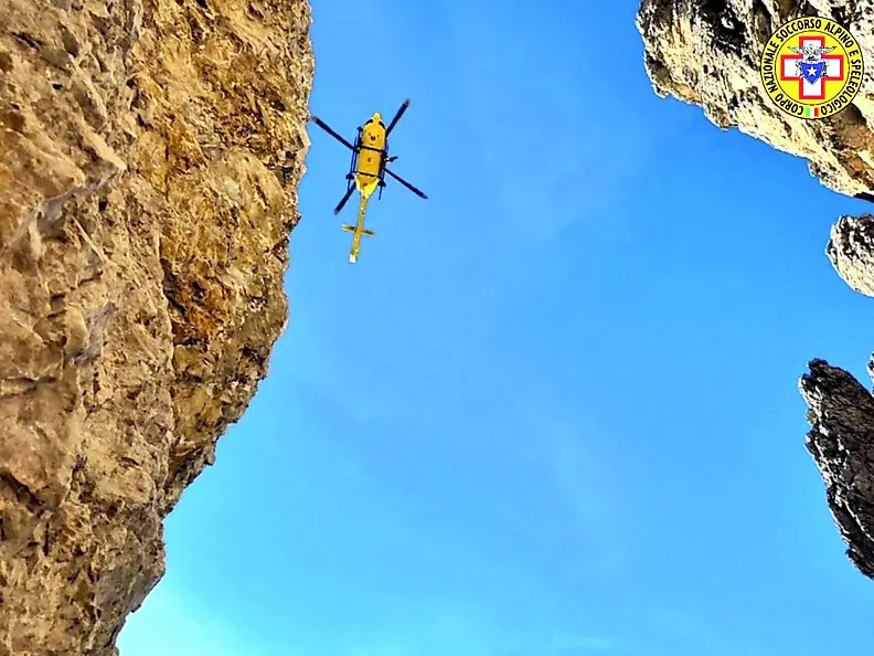 Una ricerca in montagna con l'elisoccorso