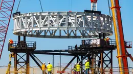 Il cantiere dell’impresa trevigiana Maeg per la costruzione del Bosco dello Sport a Venezia