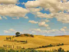 Il paesaggio lungo la Via Francigena a San Quirico d'Orcia, in Toscana