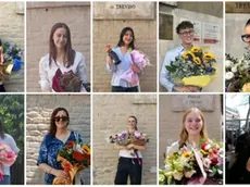 I centini del liceo Artistico: Lucia Alescio, Rosa Cormano, Anna Galante, Diego Dal Negro e Vittoria Bettiol; sotto Alessandra Hu, Carola Lazazzara, Sofia Granzotto, Irene Penzo e Aurora Nocerino