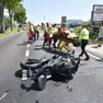 Il motociclista soccorso dai sanitari del 118 sulla Feltrina