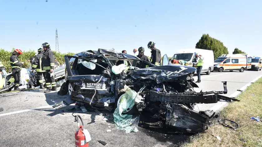 Le condizioni dell'auto dopo l'incidente