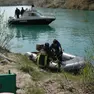Ricerche nel Tagliamento in una foto d'archivio