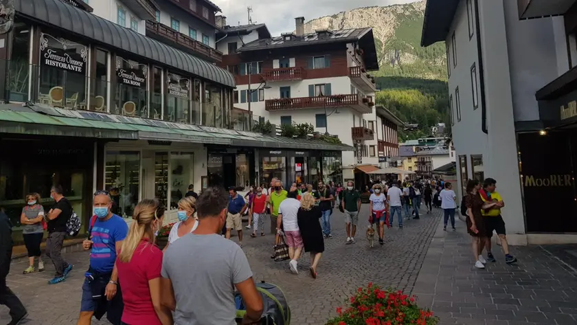 Il centro di Cortina, teatro della storia