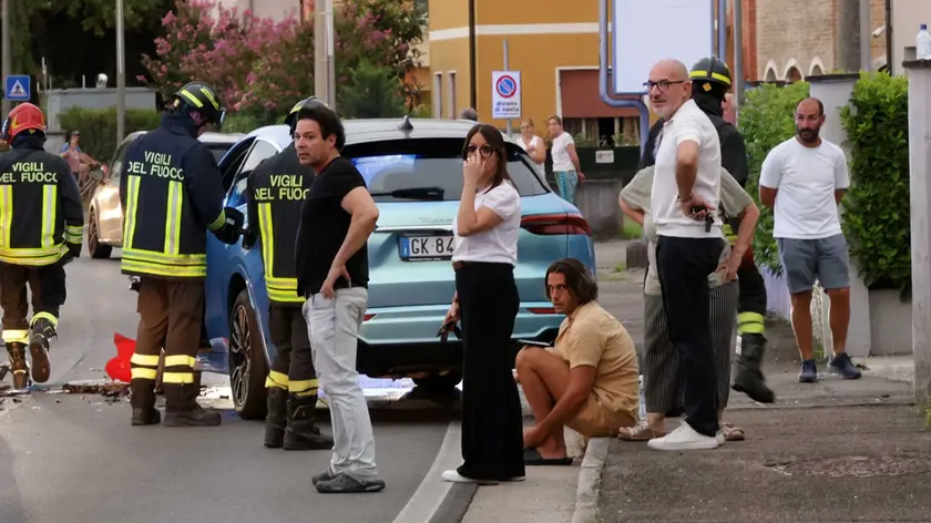 Andrea Dal Corso sul luogo dell'incidente