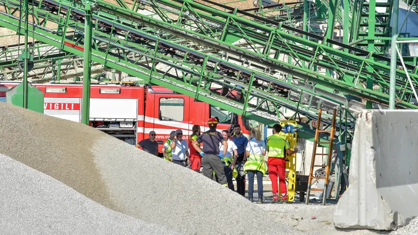 Il luogo dell'incidente mortale sul lavoro alla cava Postumia Inerti