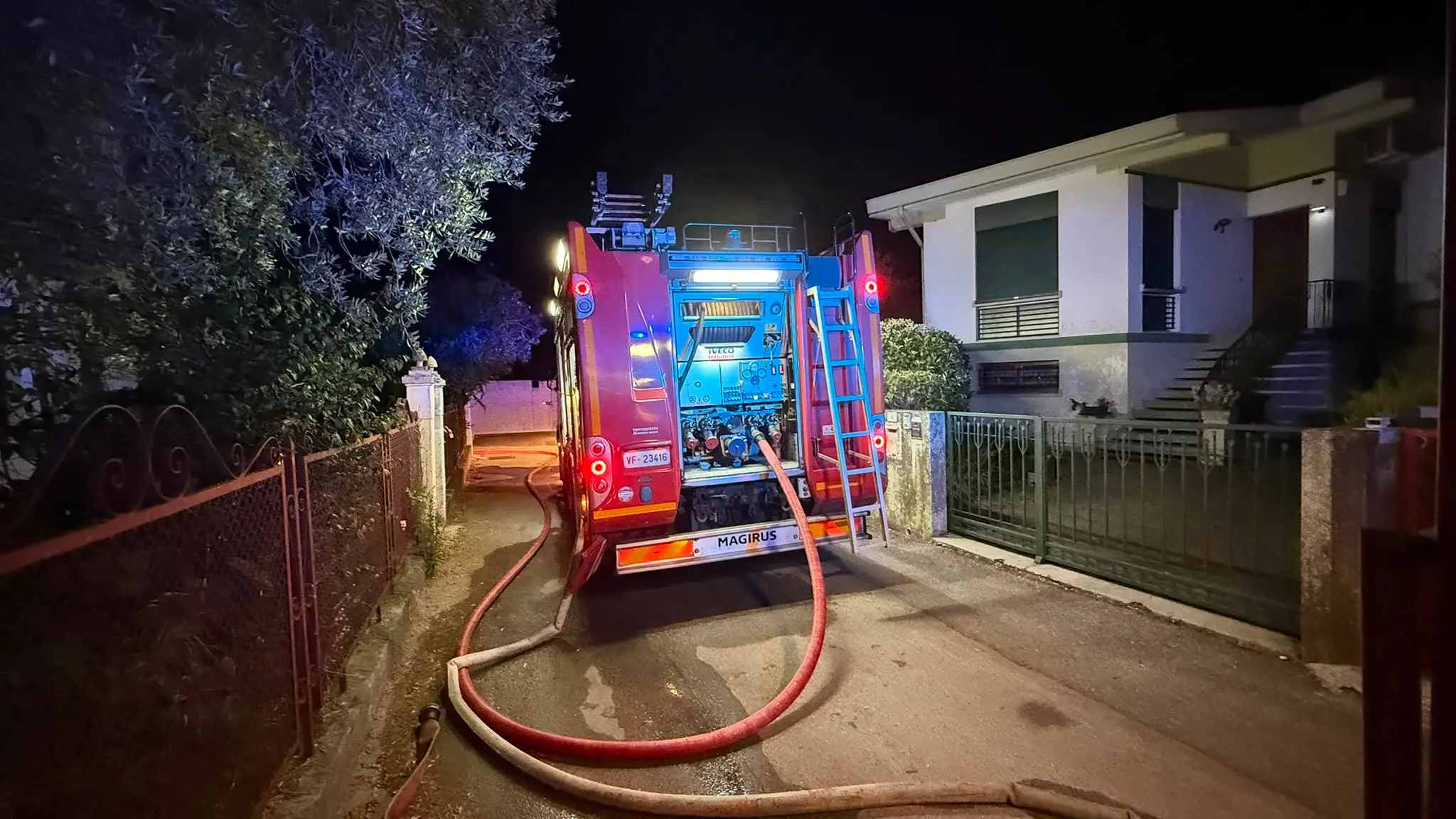 L'intervento dei vigili del fuoco