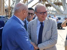 La visita del ministro Valditara alla nave Laura Bassi a Trieste (foto Andrea Lasorte)