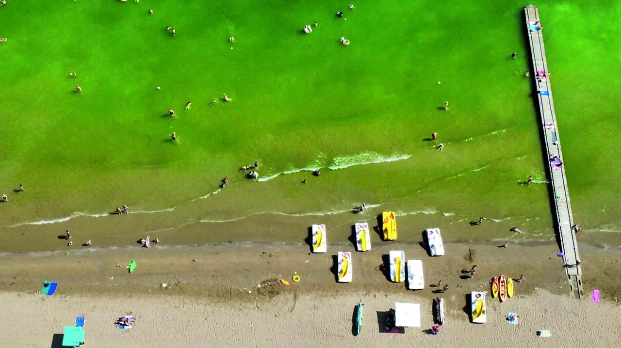 Il mare di Jesolo fotografato domenica 2 agosto con il drone da Rodolfo Murador, fondatore di JesoloForum