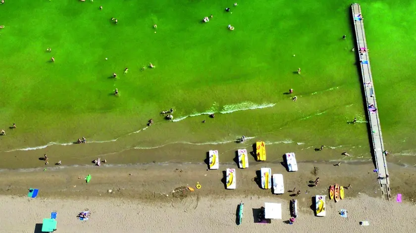 Il mare di Jesolo fotografato domenica 2 agosto con il drone da Rodolfo Murador, fondatore di JesoloForum