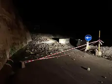 Un'immagine della frana di questa notte