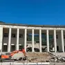 I lavori al tribunale di Bolzano dopo il crollo della struttura
